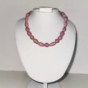 Light Mauve Paper Bead Short Necklace