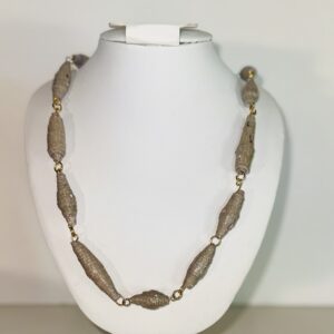 Clay Colored Paper Bead chain necklace.