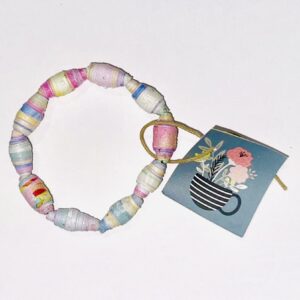 Pastel Rainbow bracelet on a neutral background