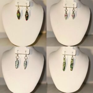 4 sets of Venetian Glass Look earrings