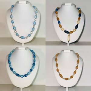 image of 4 of the necklaces from the Denim Collection
